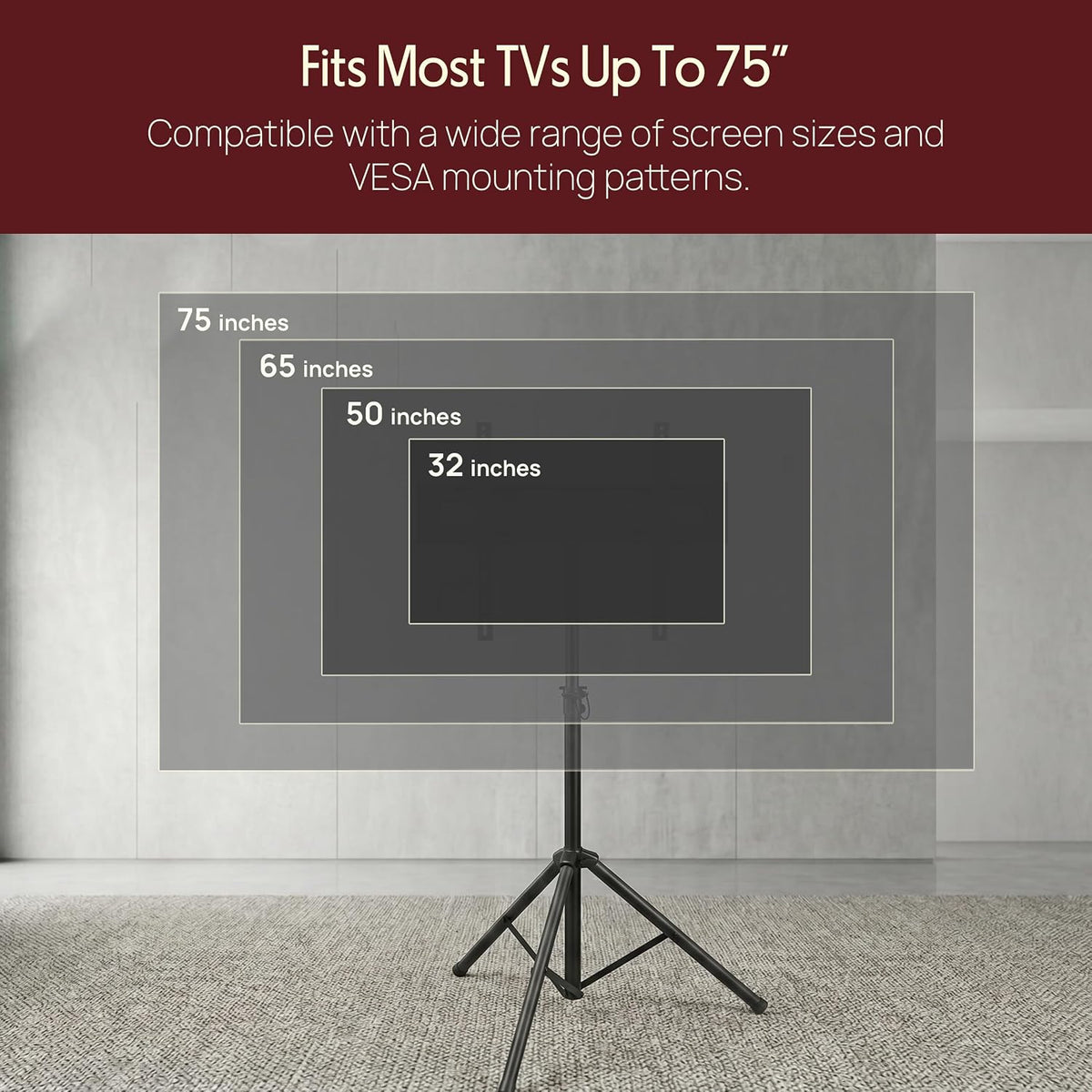 Pyle TV Stand with Mount Portable Tripod for 32–75 Inch TVs