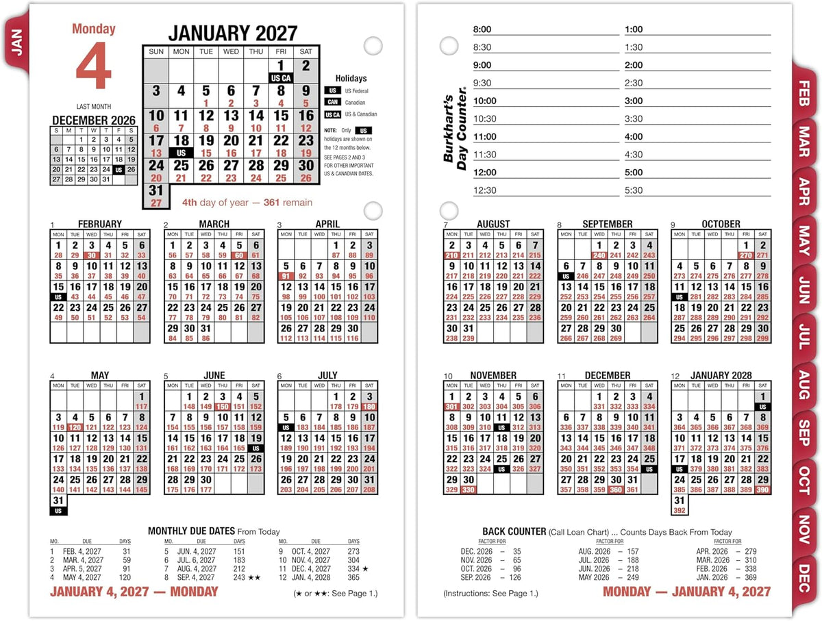 AT-A-GLANCE 2027 Desk Calendar Refill, Daily Desk Pad Refill, 4.5" x 7.5...