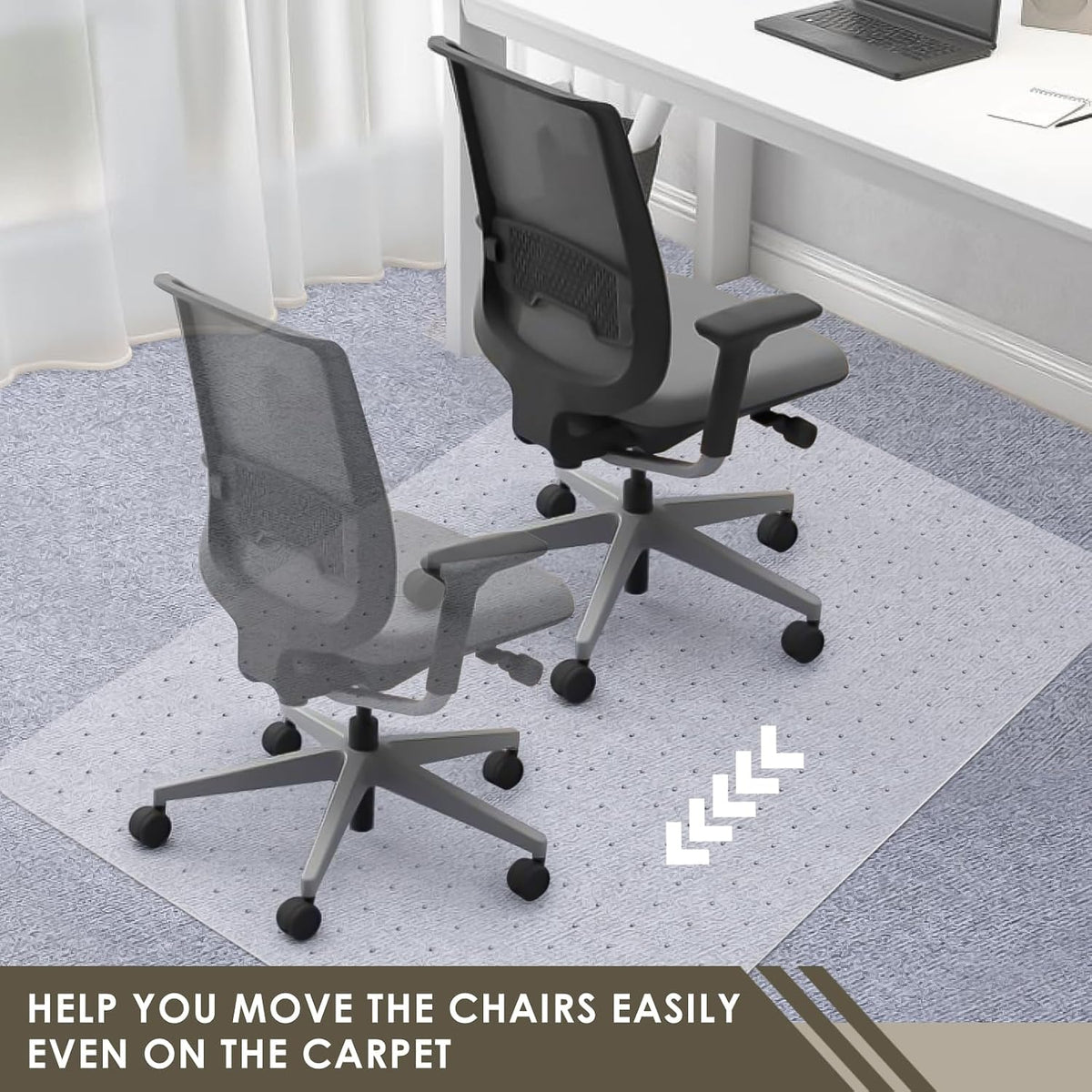 Azadx Heavy Duty Office Chair Mat for Carpet 32" x 48" Hard Material