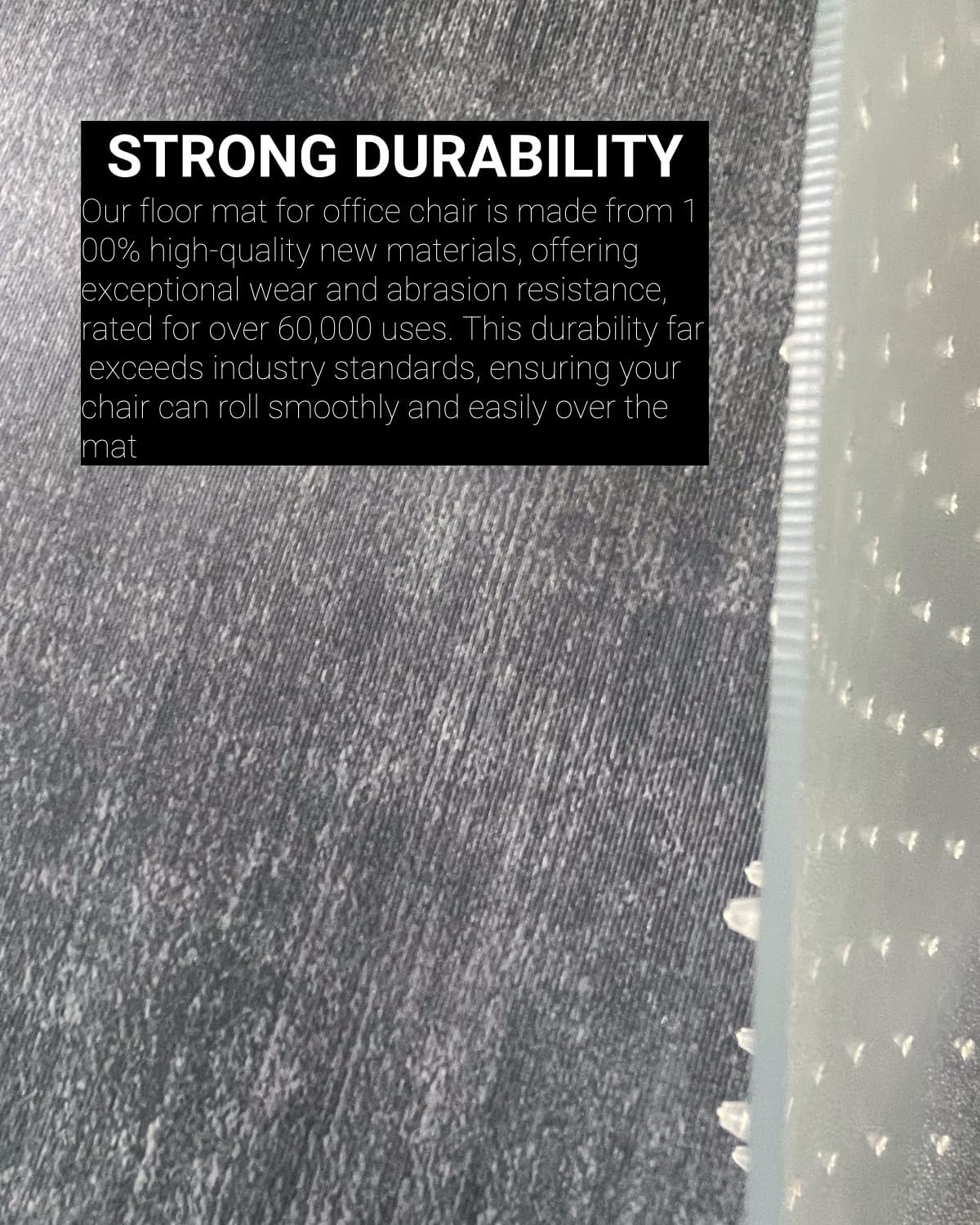 Office Chair Mat for Carpet, 36" x 48" Heavy Duty with Lip, Clear