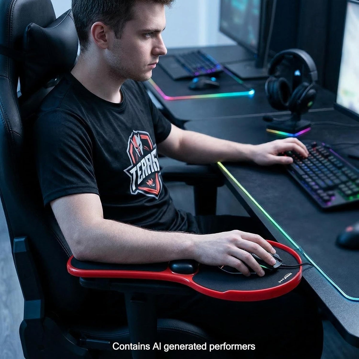 Ergonomic Adjustable Chair Arm Rest Mouse Pad with Wrist Cushion,Mouse Extens...