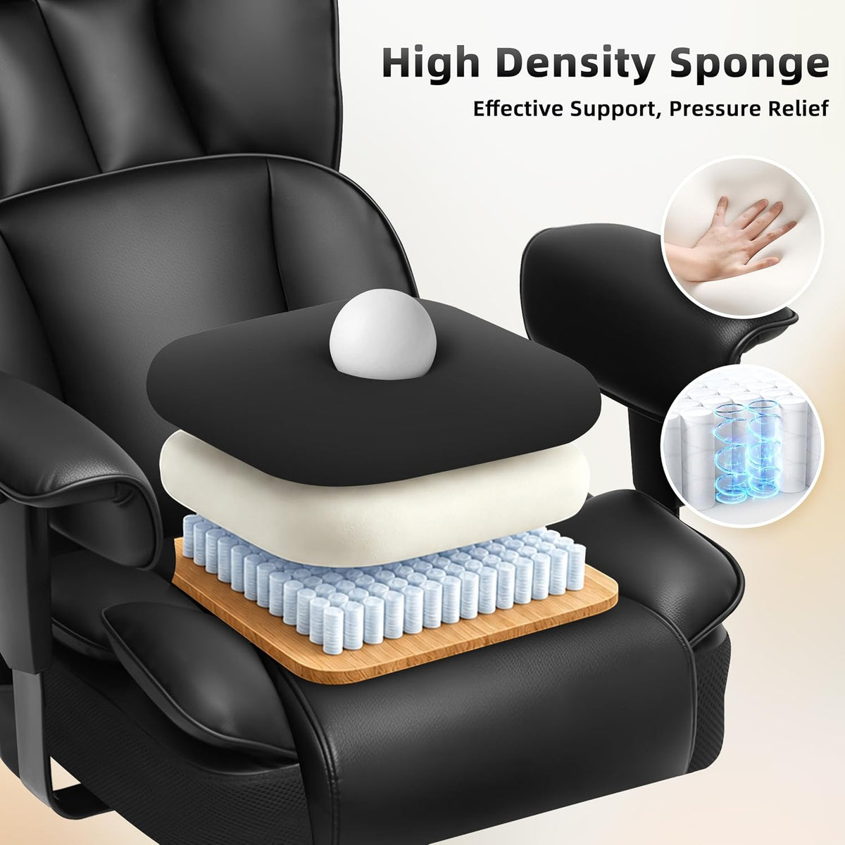 Fizzin Big and Tall Office Chair 500lbs with Massage and Heating Function