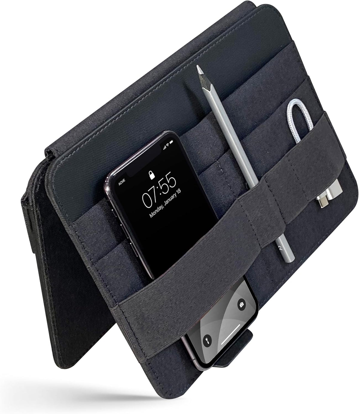 Beblau FOLD PRO Portable Tech Organizer – Attachable Device Pouch & Desk ...
