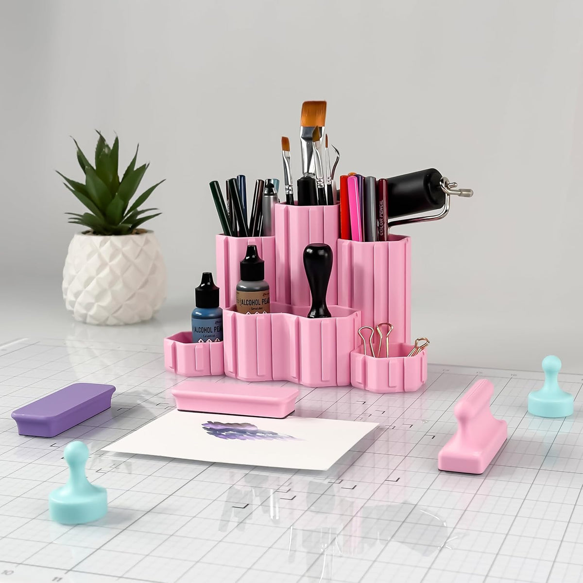 Glassboard Studio Hexaflex Organizer Set - Pen and Pencil Holder for Desk, Ve...