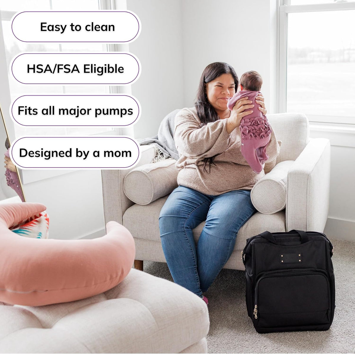 Sarah Wells Norah Breast Pump Backpack (Black)