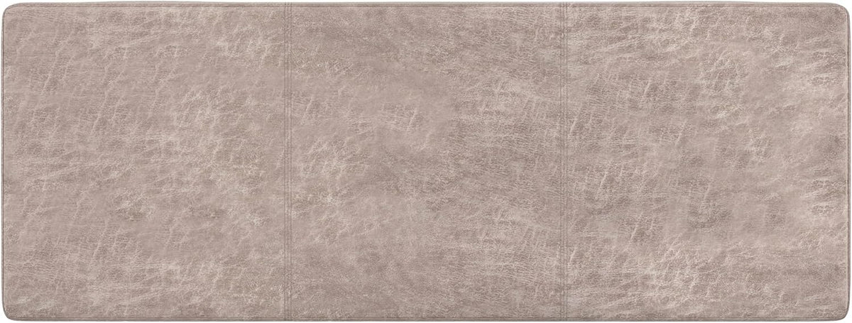 SIMPLIHOME Avalon 48" Wide Vegan Leather Storage Ottoman in Grey