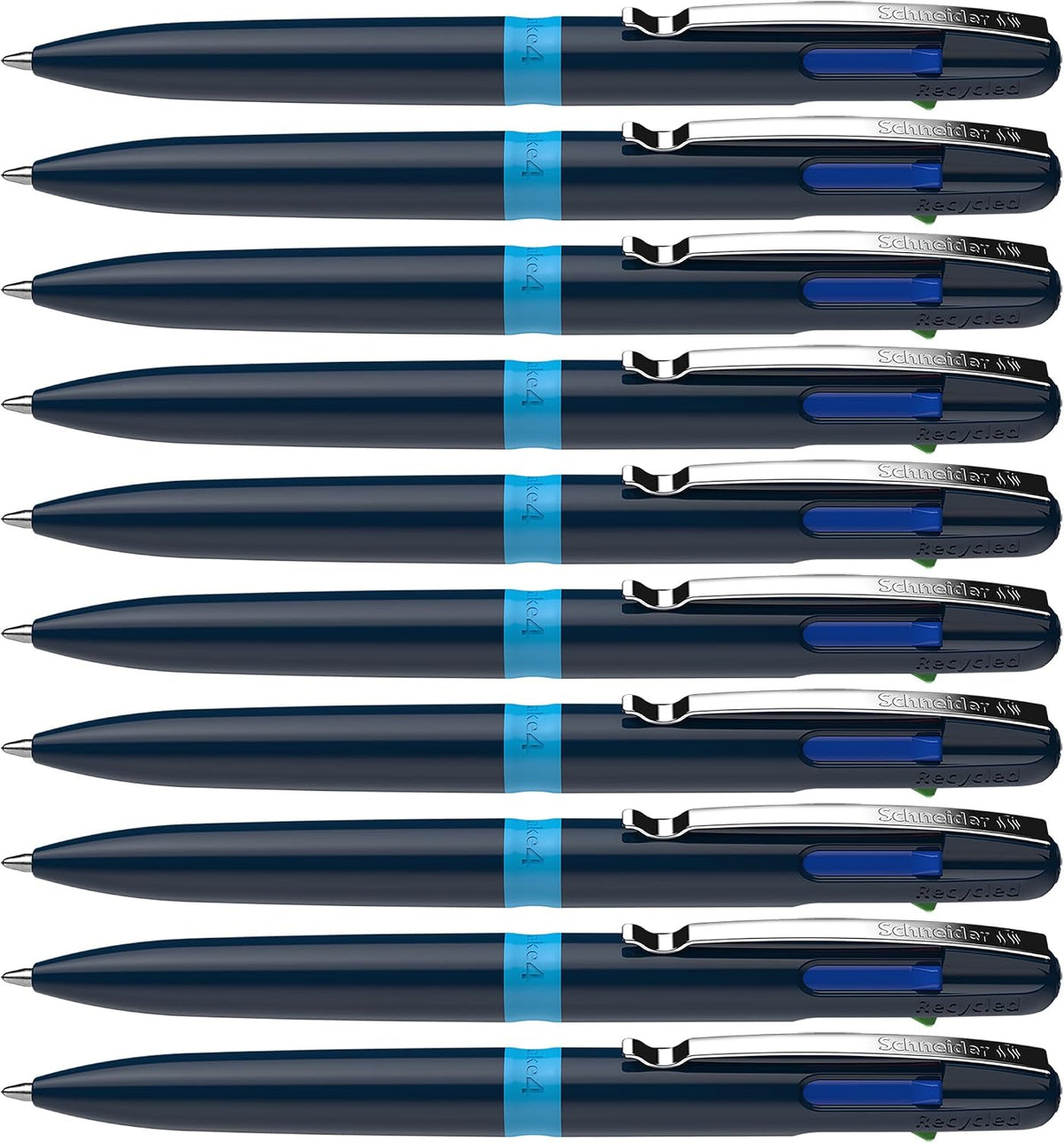 Schneider Take 4 Ballpoint Pen M (Medium), Refillable + Retractable, Dark Blu...