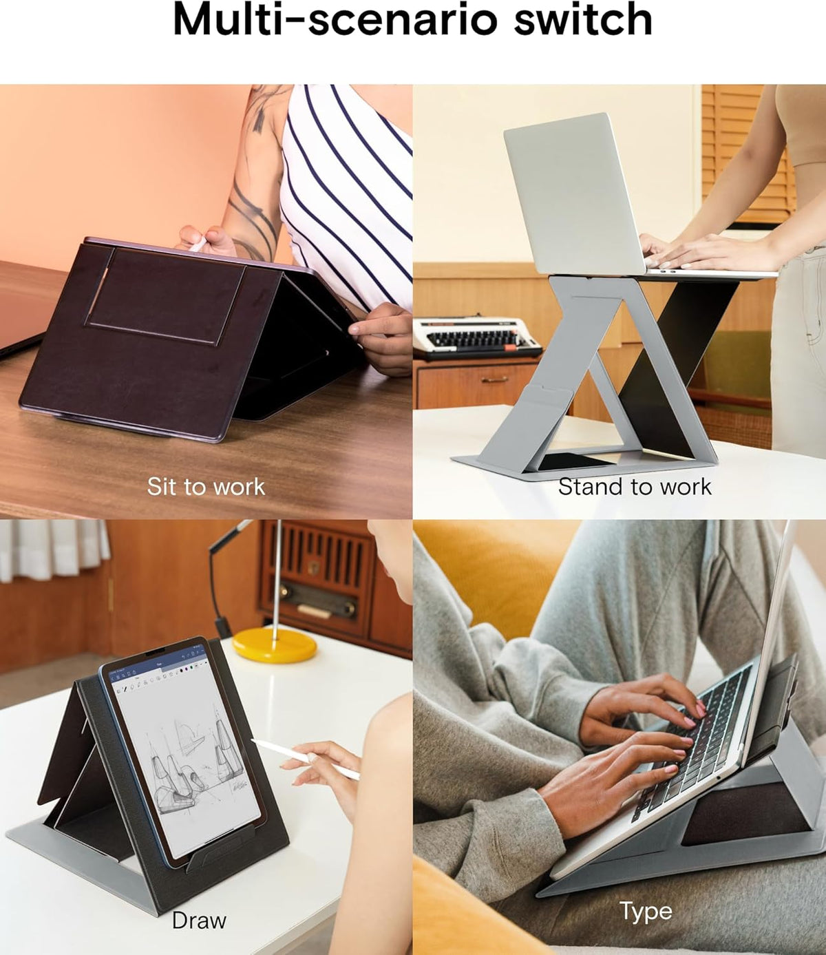 MOFT Folding Laptop Stand Lap Desk, Portable & Mini Computer Stand Laptop...