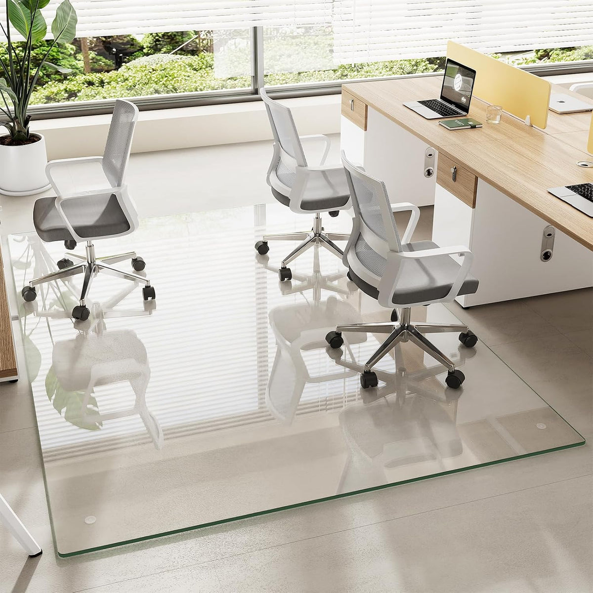 60" x 80" Tempered Glass Chair Mat for Carpet & Hard Floors