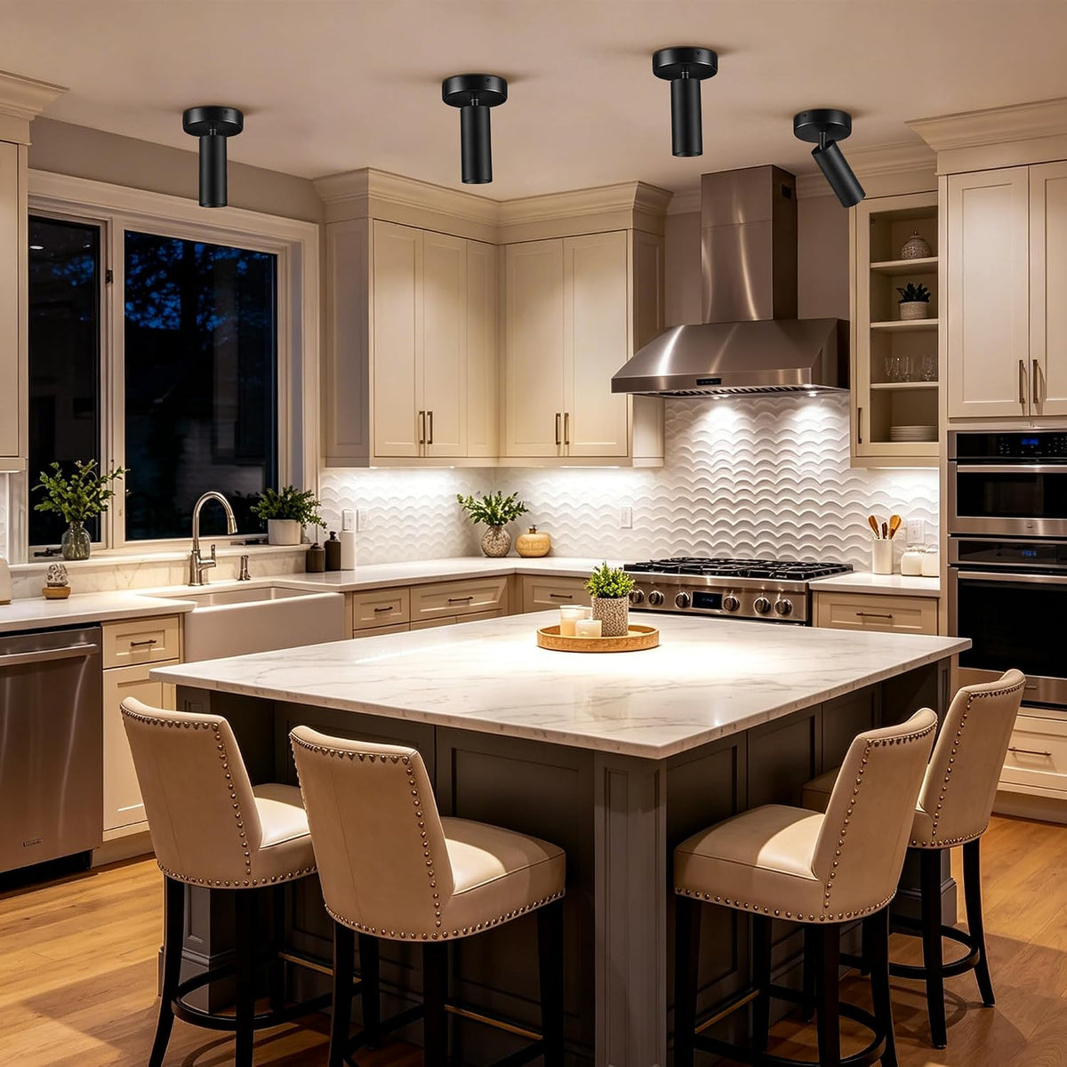 Flush Mount Ceiling Light Fixture, Dimmable Adjustable Ceiling Spotlight Dire...