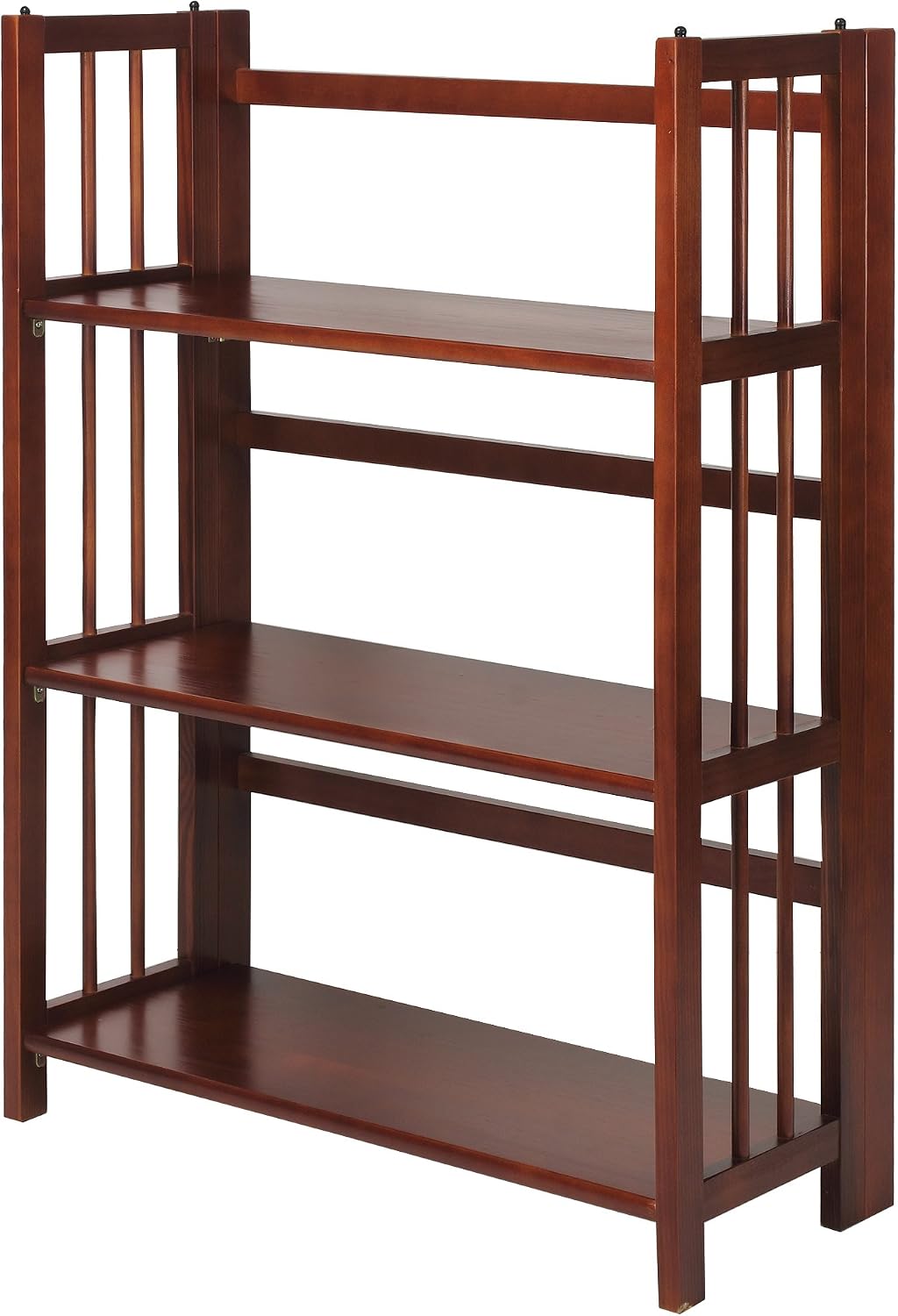 Casual Home 3-Shelf 27.5" Wide Folding Stackable Bookcase, Walnut (New)