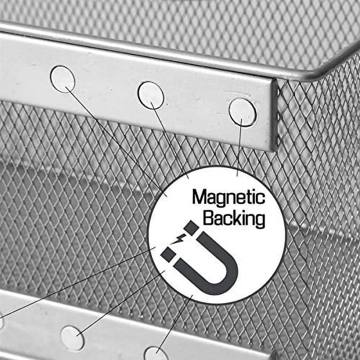 YBM HOME Mesh Magnetic Storage Basket Organizer with Extra Strong Magnets Hol...