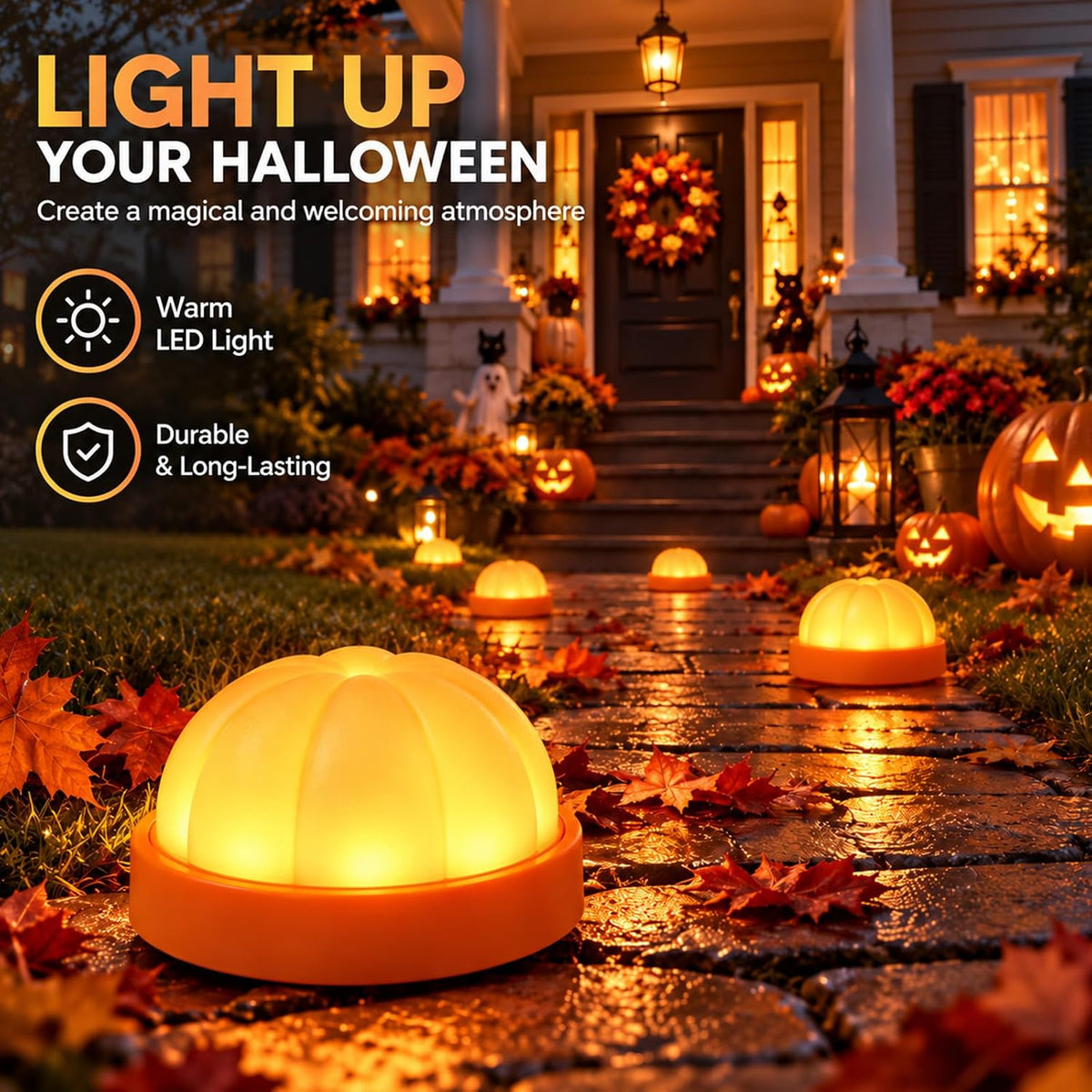 Halloween Pumpkin Lights, LED Pumpkin Lights with Remote and Timer