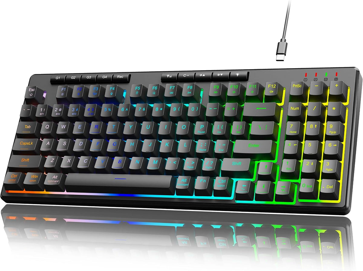 Redragon K517 Pro Wired Gaming Keyboard, RGB Backlit, Mechanical Feel 94 Keys...