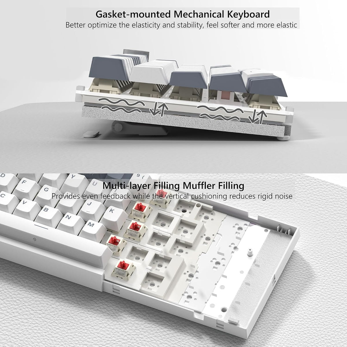 Womier 60% Gaming Keyboard Wired, Creamy Mechanical Keyboard QMK/VIA
