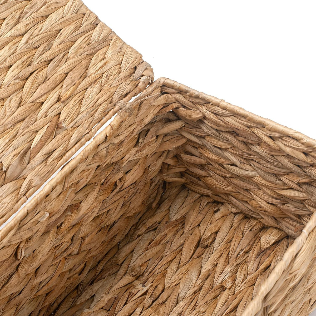 XIMISISE 3 Pack Wicker Storage Basket with Lid, Water Hyacinth Basket