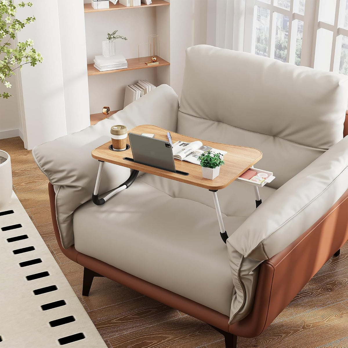 Lap Desk Bed Trays for Eating and Laptops Breakfast in Bed Tray for Sofa/Couc...