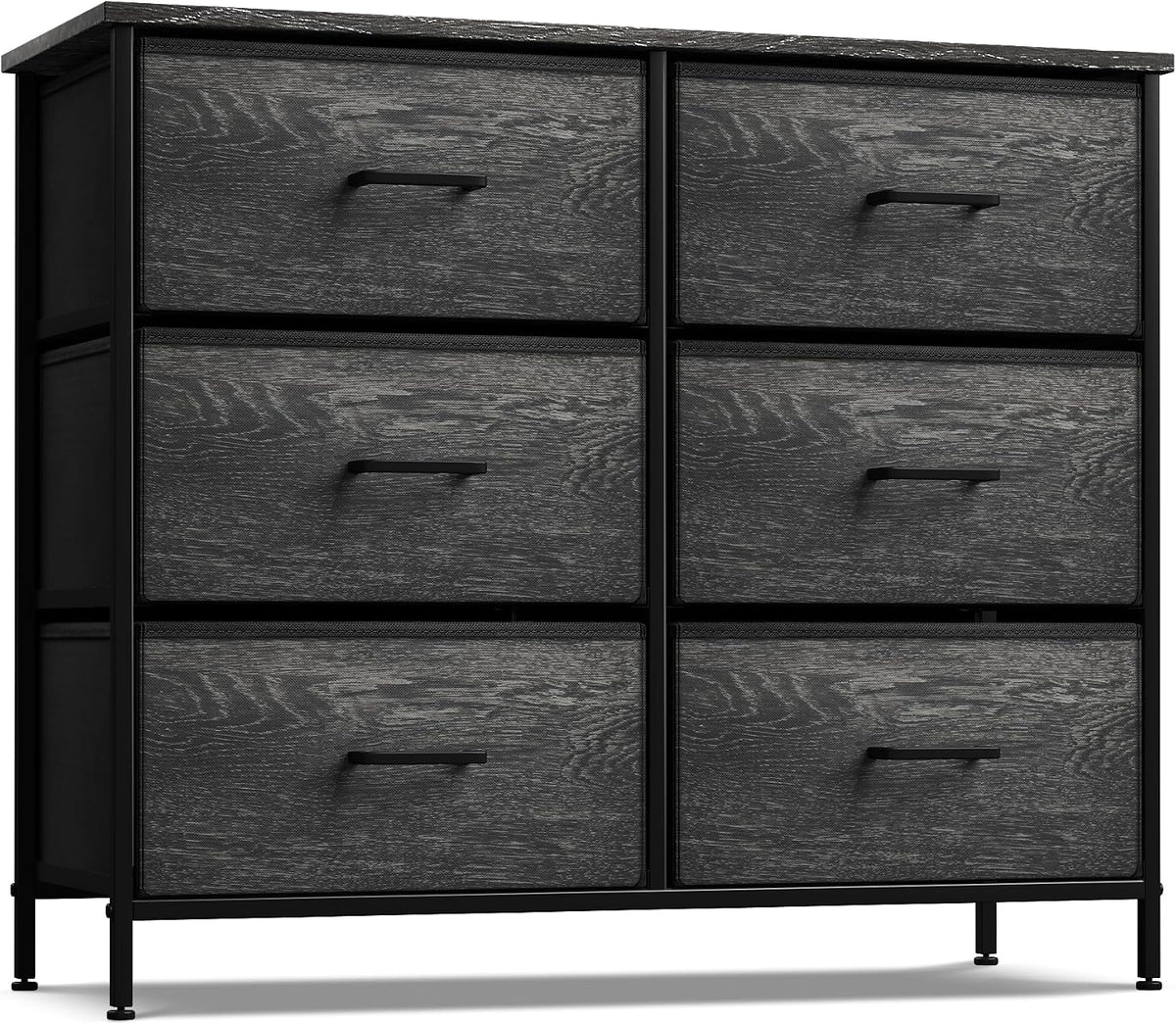 Sorbus Dresser for Bedroom, Wood Top (6 Drawer, Gray Wood)