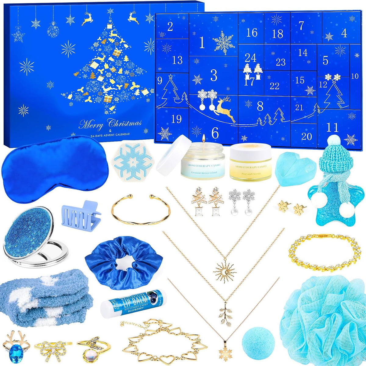EULRGAUS Advent Calendar 2026, 24 Days Jewelry and Spa Gifts for Teen Girls