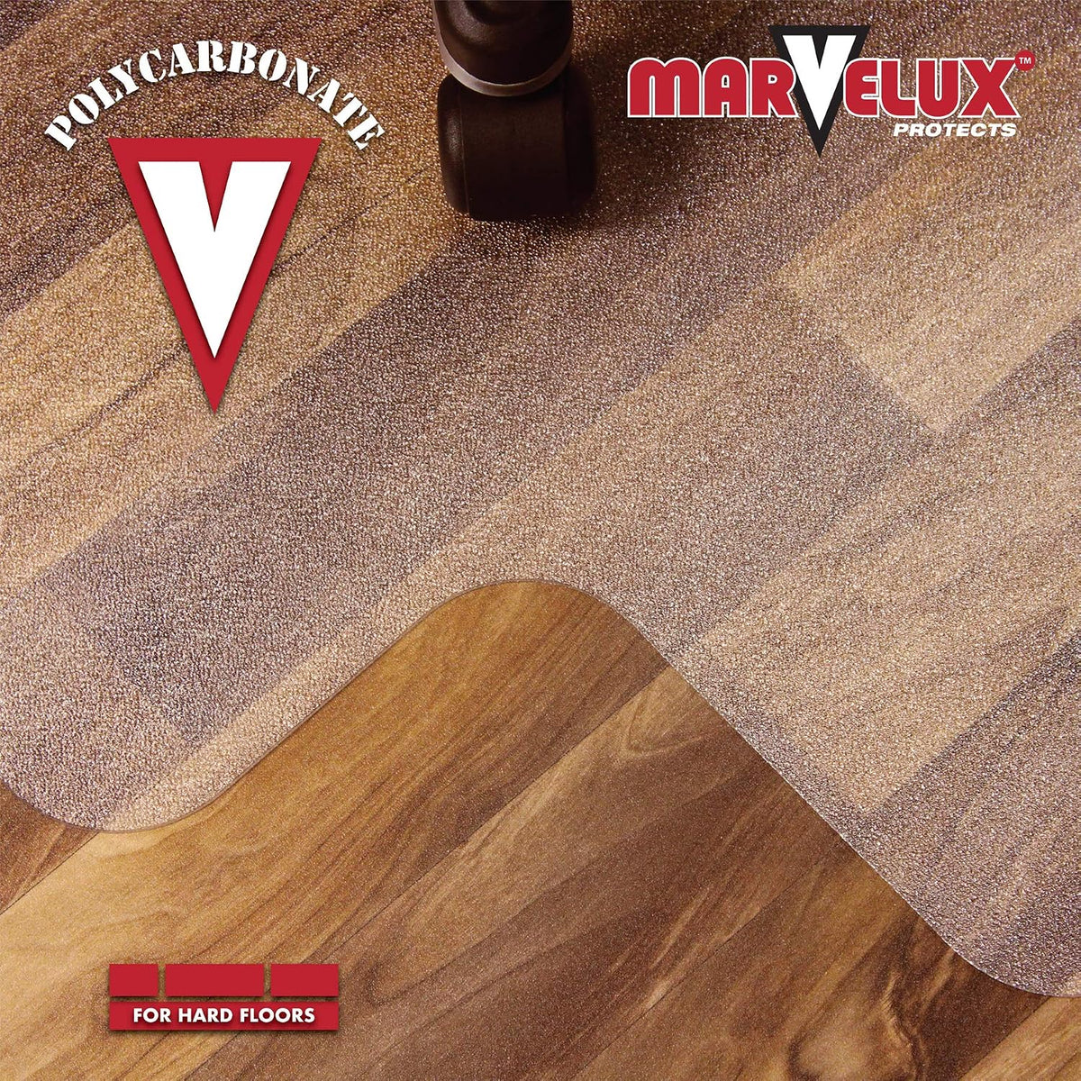 Marvelux Durable Polycarbonate Office Chair Mat for Hard Floors 48" x 51...