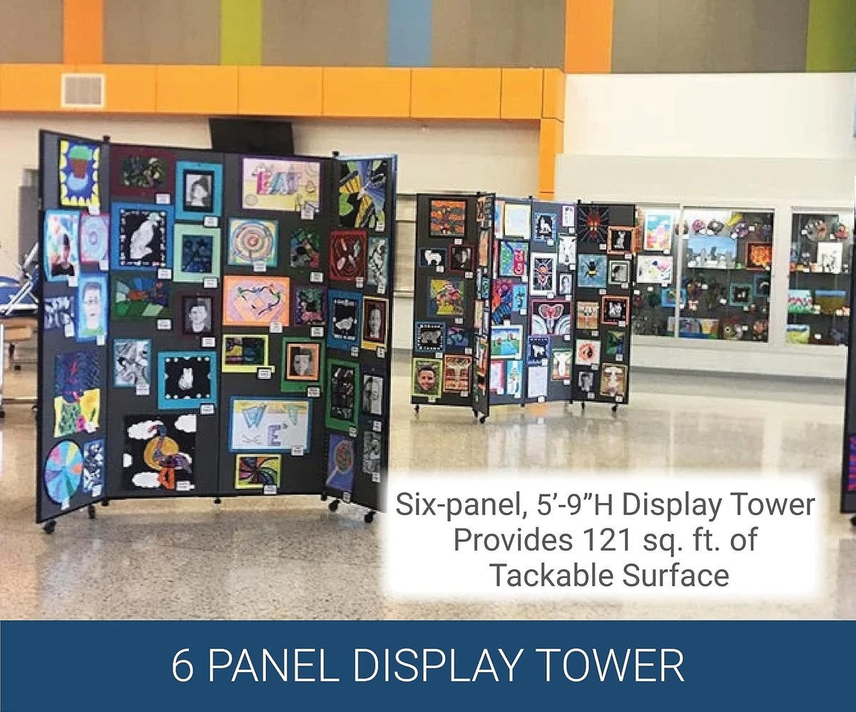 Screenflex Display Towers, Portable Wall Divider Boards for Art Show Partitio...