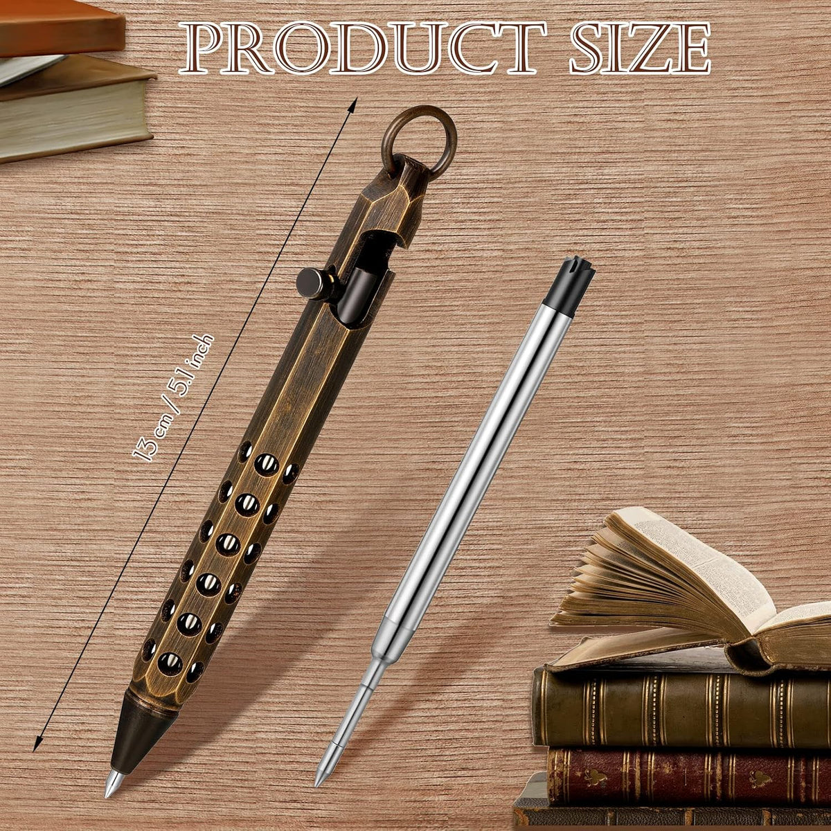 Chinco 12 Pcs Bolt Action Pen Sets Gift for Men 4 Hexagon Solid Brass Pens 8 ...