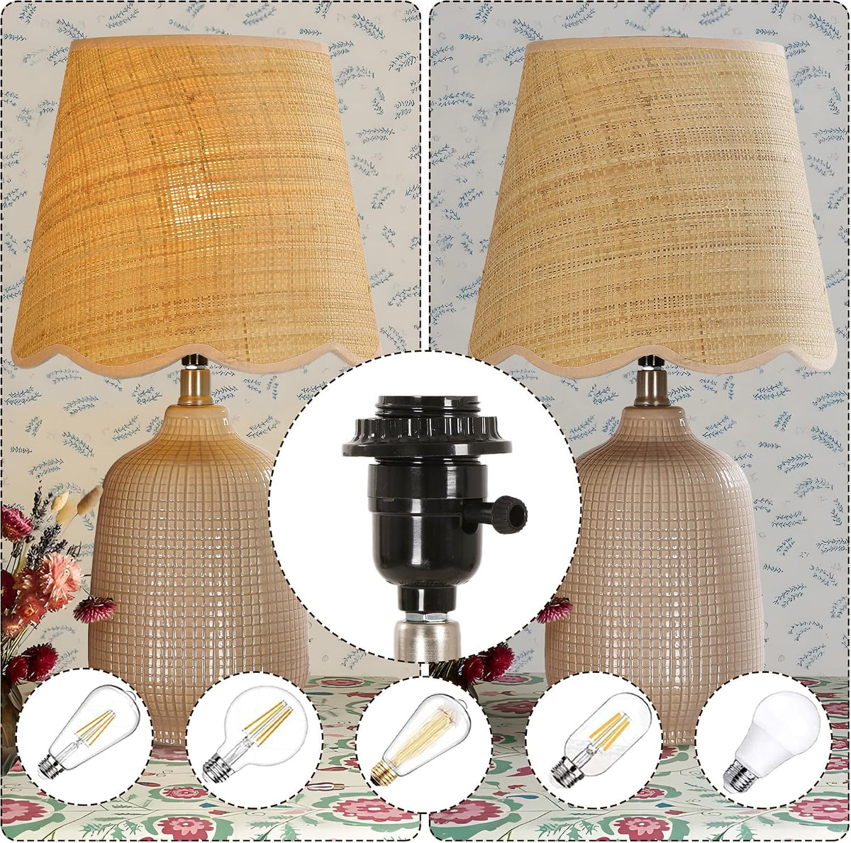 Pia Ricco 19" Modern Ceramic Table Lamp for Living Room Gray Camel Base ...