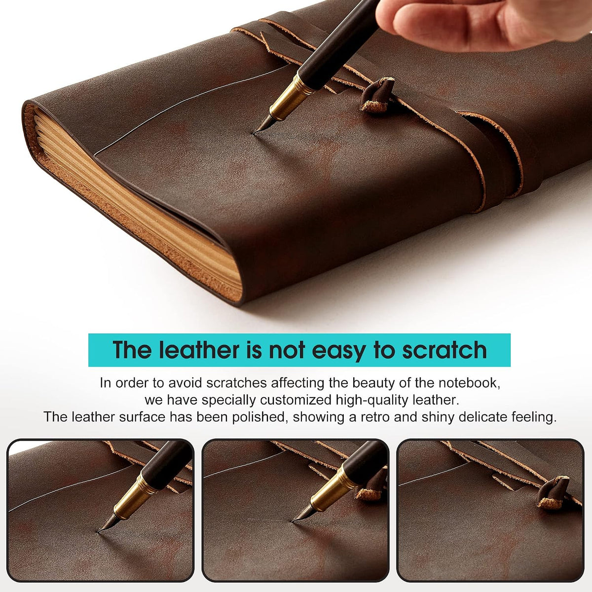 RILIHO Leather Journal Notebook - Genuine Leather Journals for Writing 8x10 I...