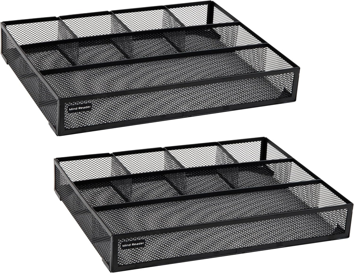 Mind Reader 6-Compartment Drawer Organizer, Metal Mesh Desk Organizer for Off...