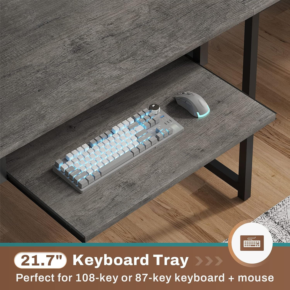 SEDETA L Shaped Office Desk with Hutch, Reversible 94.5" Computer Desk