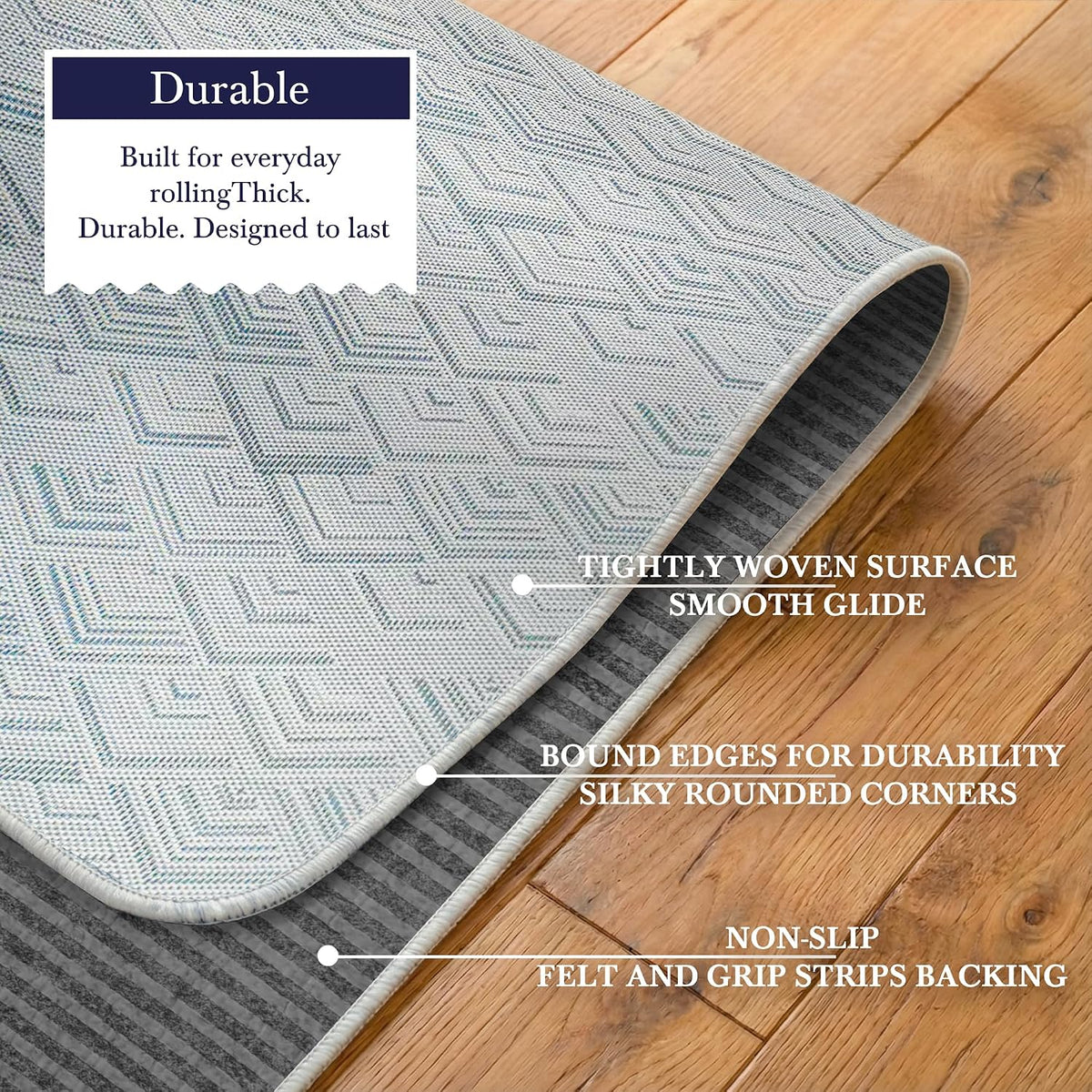 Aothia Textilene Chair Mat for Hardwood Floors - Heavy Duty Non-Slip Desk Flo...