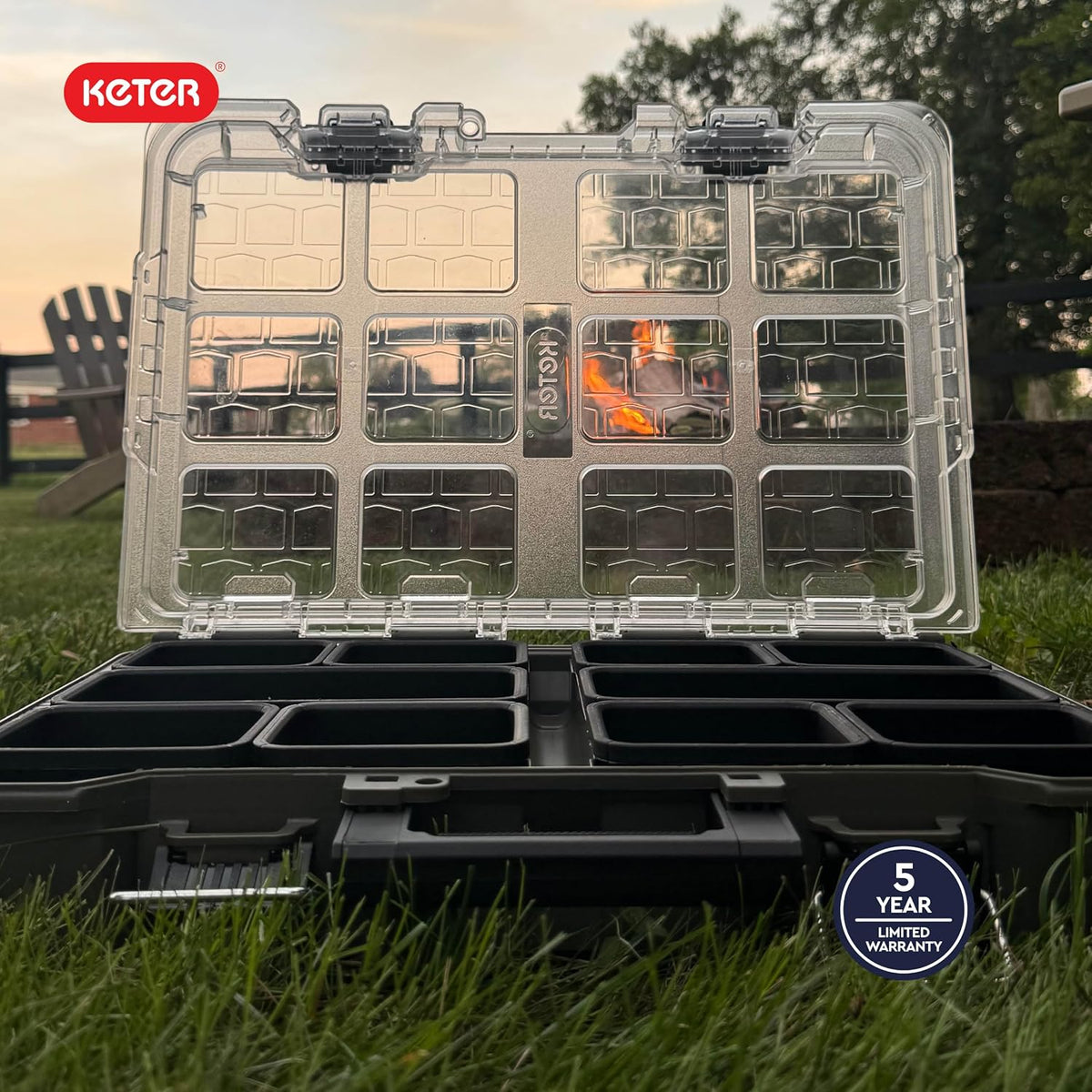 Keter Stack N' Roll Camping Gear Organizer, Portable Storage Organizer