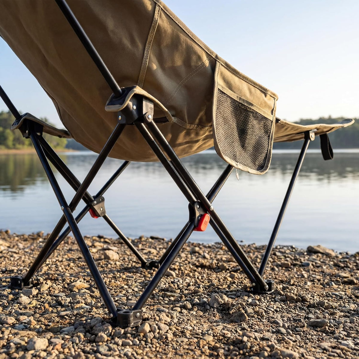 Portable Folding Camping Chair with Detachable Footrest, Adjustable Reclining...