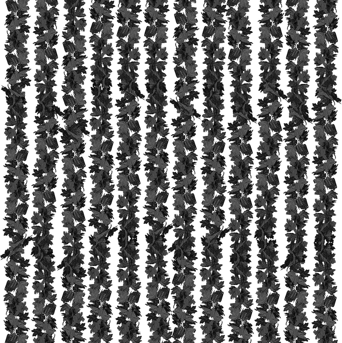 CQURE 14 Pack Black Fall Leaf Garland, Total 82.6Ft Halloween Garland Hanging...