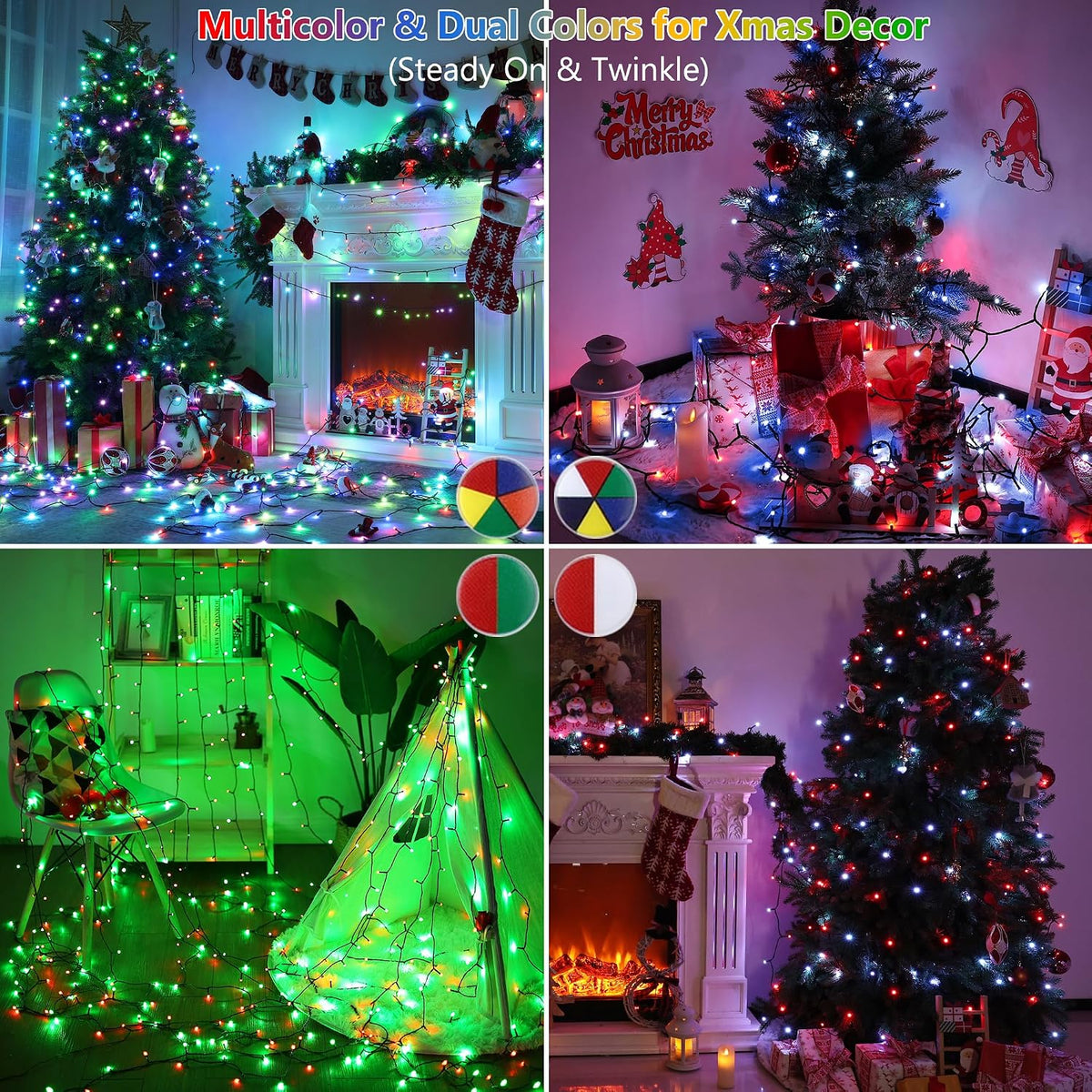Toodour Halloween Lights RGB String Light, 131ft 350LED Orange Purple Light