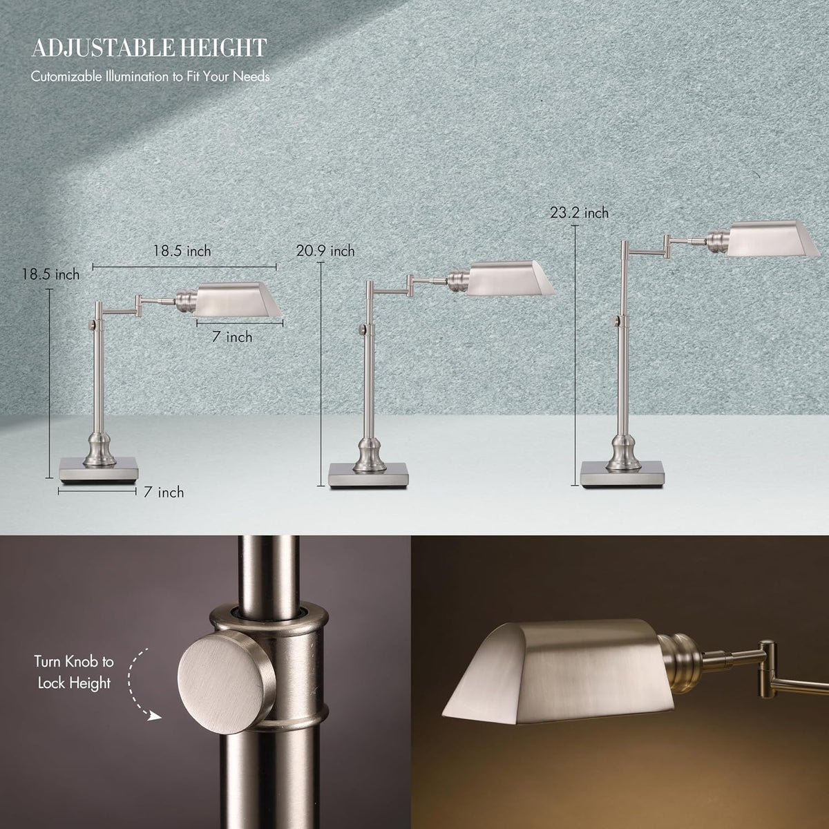 O'Bright Arcadia Pharmacy Desk Lamp, Brushed Nickel