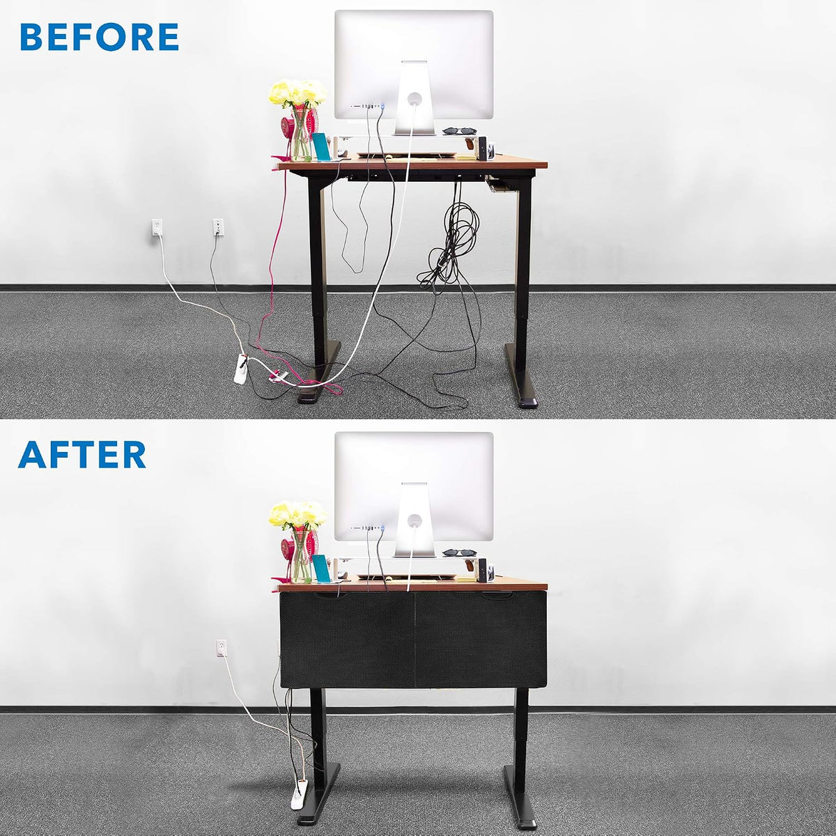 Mount-It! Under Desk Privacy Panel for Sit Stand Workstations [41 Inches Wide...