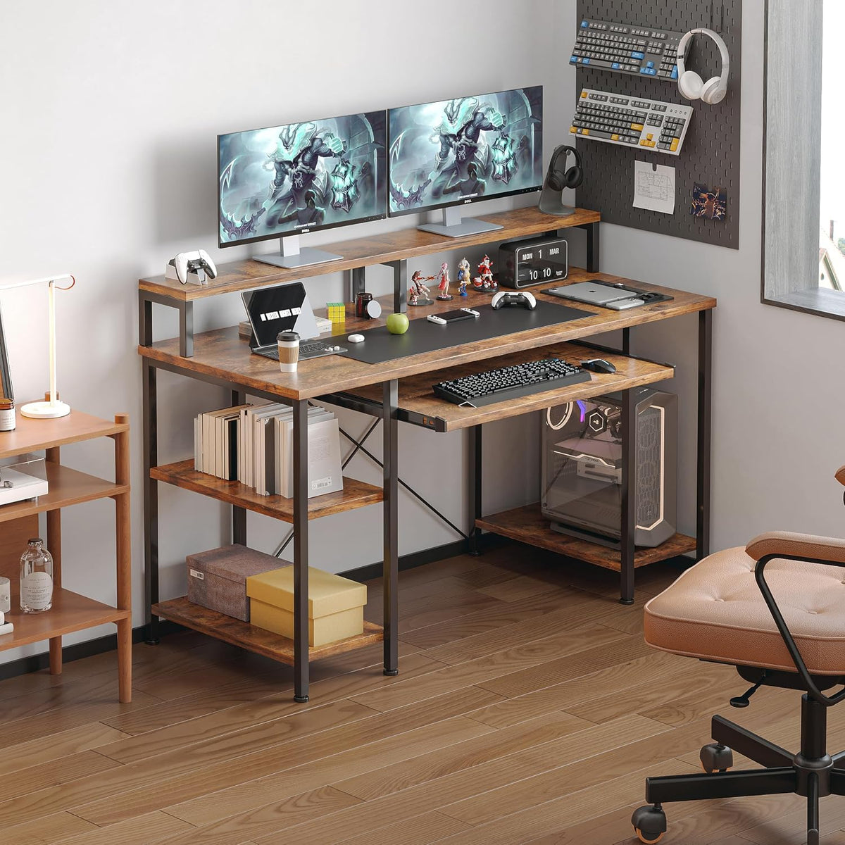 VERMESS 48Inch Computer Desk, Home Office Desks with Keyboard Tray, Gaming De...