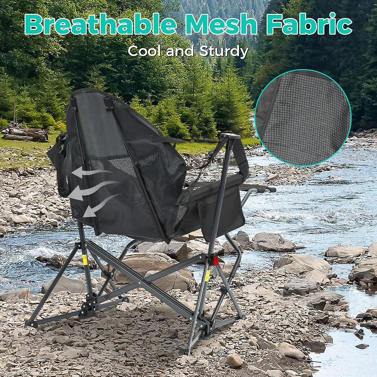 Ainfox Hammock Camping Chair with Footrest, Foldable Portable Rocking Chairs ...