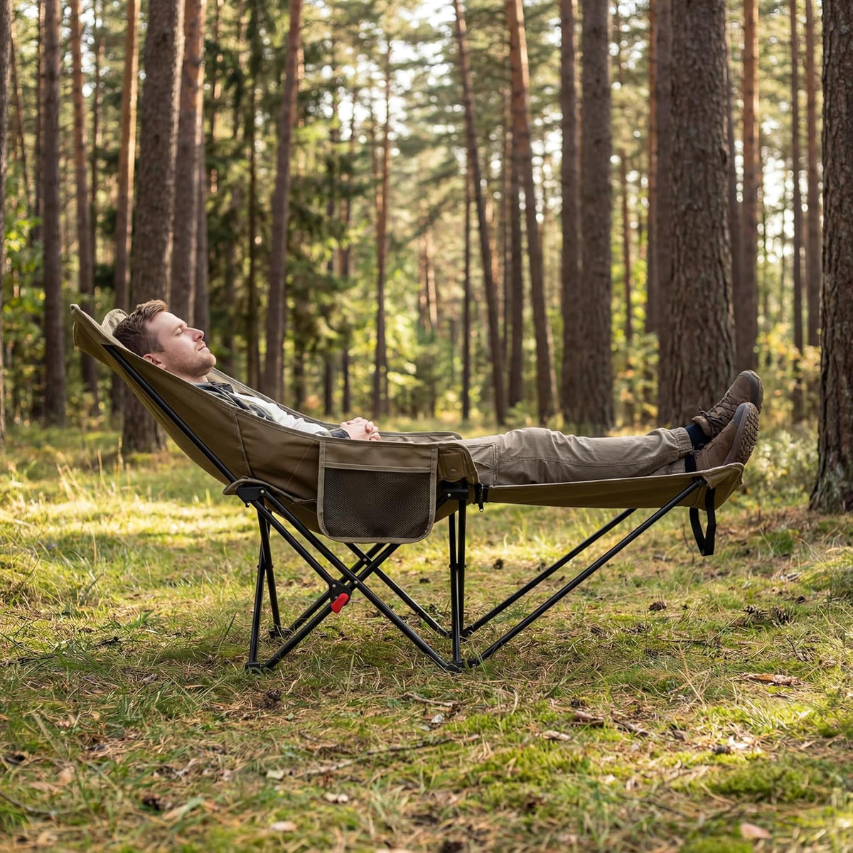 Portable Folding Camping Chair with Detachable Footrest, Adjustable Reclining...