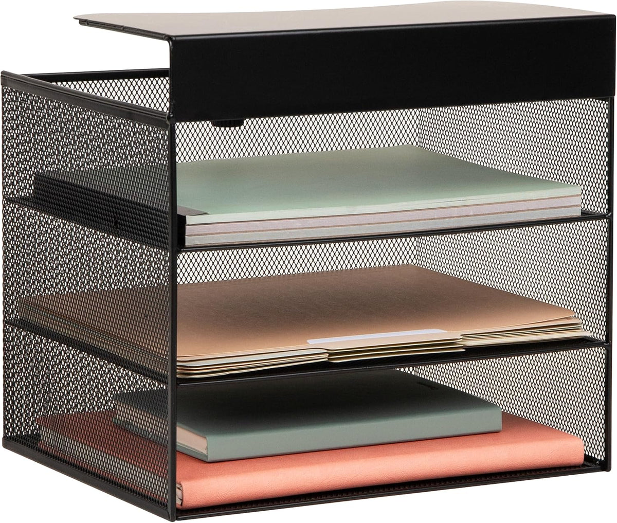 Mind Reader Slide-On Under Desk File Organizer, No Tools Required, Hanging St...