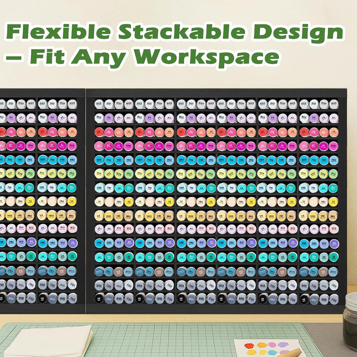 PROLEE Markers Organizer with 90 Compartments for 360 Marker Storage Art Pens...