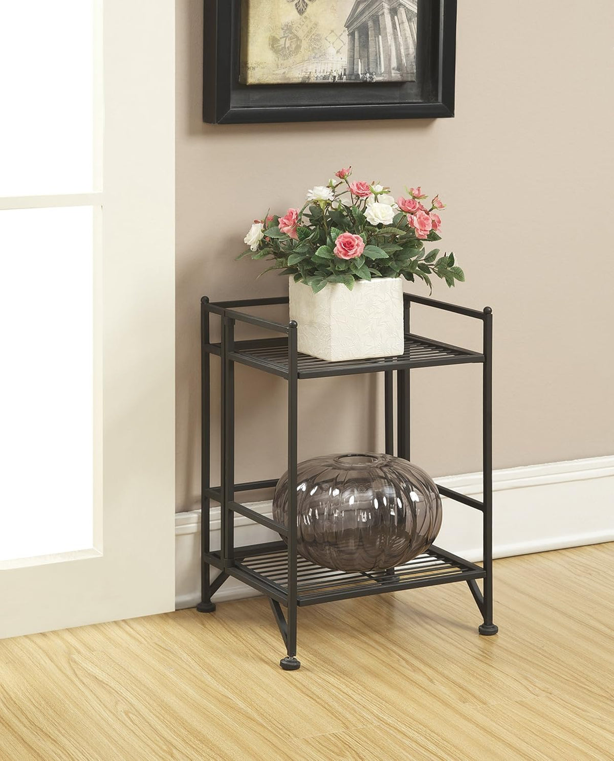 Convenience Concepts Xtra Storage Shelves - 2-Tier Folding Metal Storage Shel...