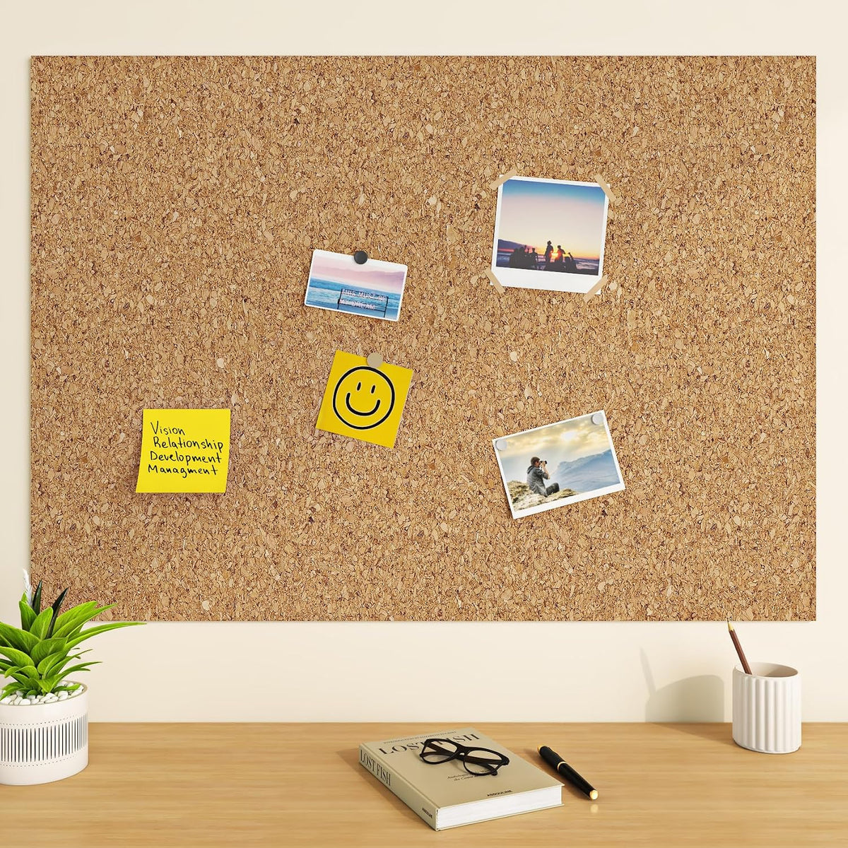 ReWallpaper Large Cork Board Roll 1.5mm Thick Self Adhesive Cork Boards for W...