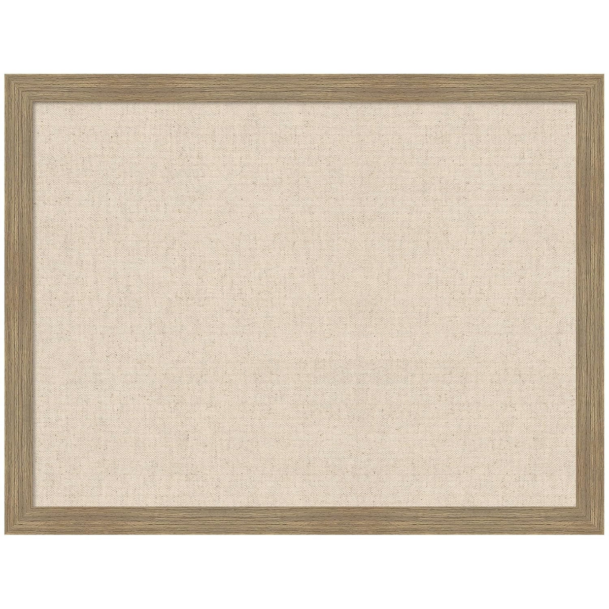 Kate and Laurel Framed Fabric Pinboard 26 x 20, Neutral Weave Printed Linen C...