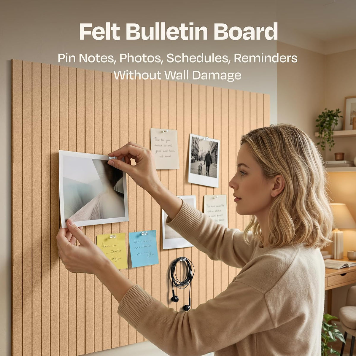 X-Large Cork Board Alternative 12-Pack Felt Bulletin Board Thick and Decorati...