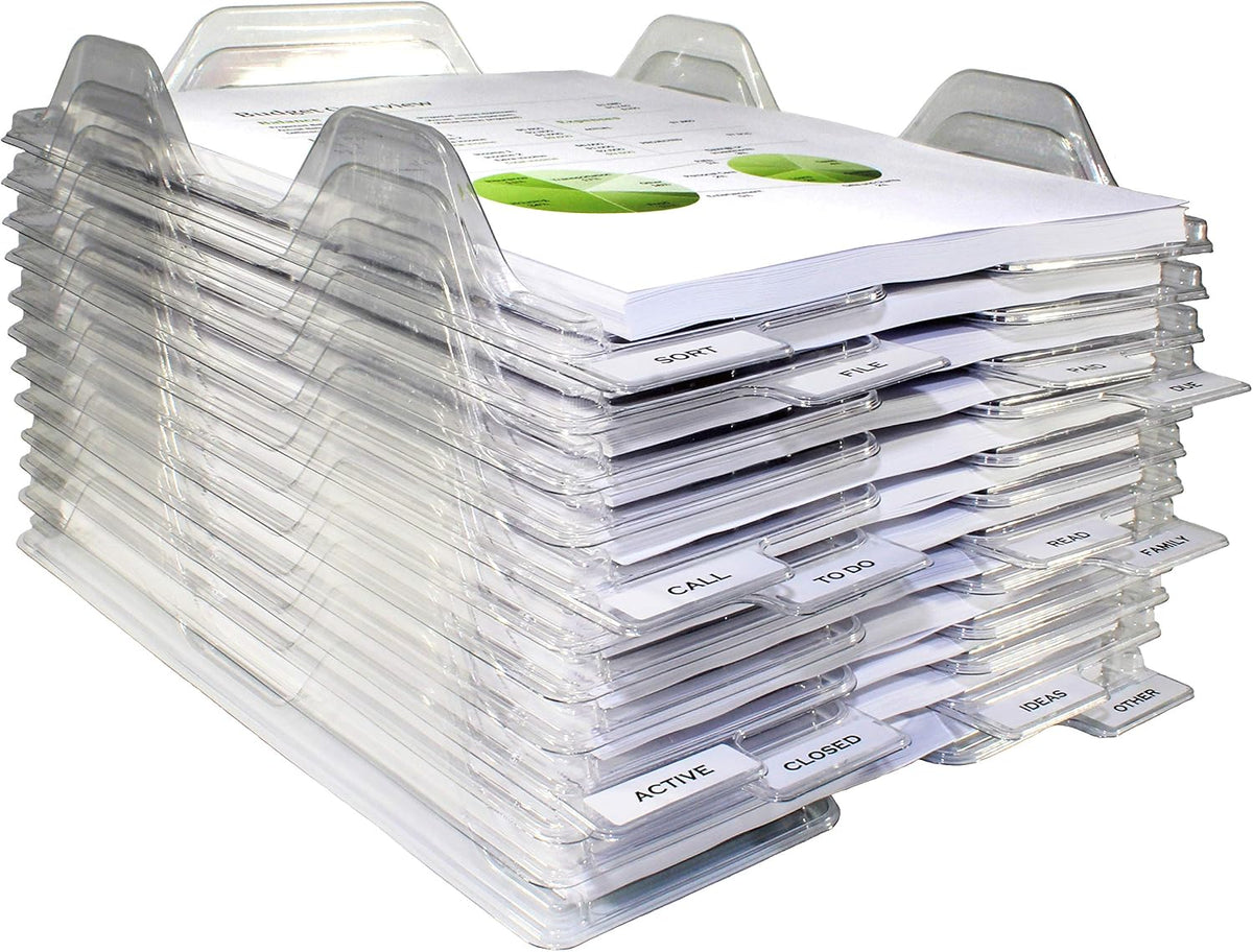 File Organizers - Letter Size, Stackable Trays for Desk - for Office Files, M...