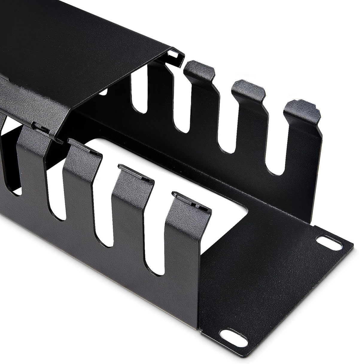StarTech Horizontal 2U Rack Finger Duct with Cover, 19in Steel Wire Duct