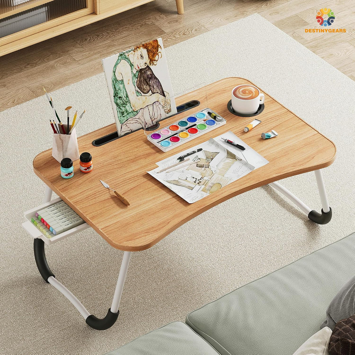 Lap Desk Bed Trays for Eating and Laptops Breakfast in Bed Tray for Sofa/Couc...