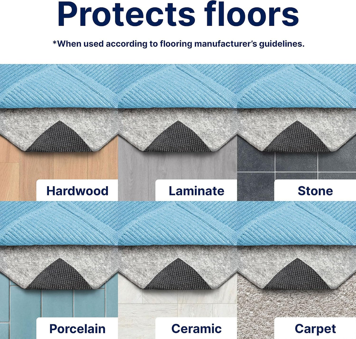 RUGPADUSA - Dual Surface - 8'x10' - 1/4" Thick - Felt + Rubber -...